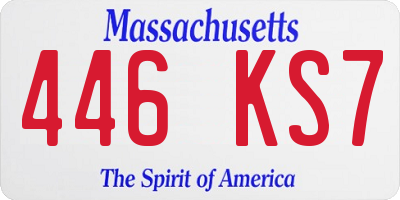 MA license plate 446KS7