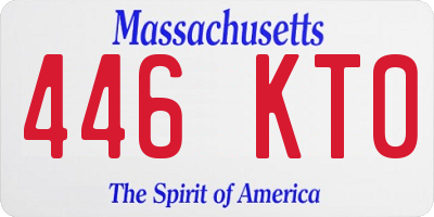 MA license plate 446KT0