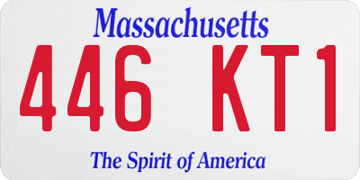 MA license plate 446KT1