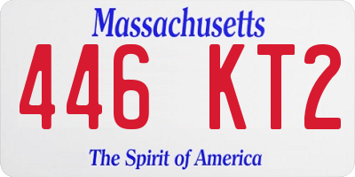 MA license plate 446KT2