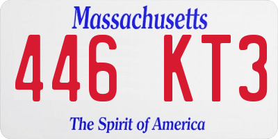MA license plate 446KT3