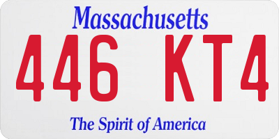 MA license plate 446KT4