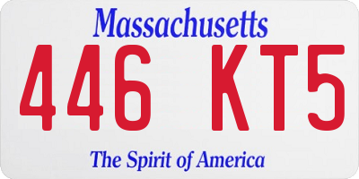 MA license plate 446KT5