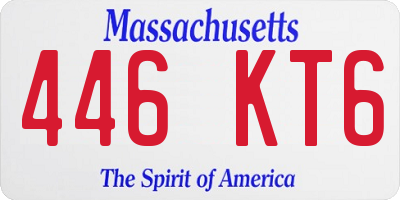 MA license plate 446KT6
