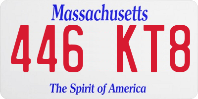 MA license plate 446KT8