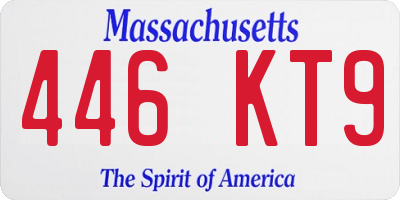 MA license plate 446KT9