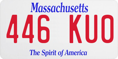 MA license plate 446KU0