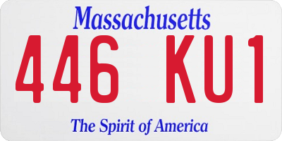 MA license plate 446KU1