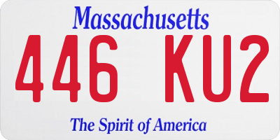 MA license plate 446KU2