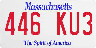 MA license plate 446KU3