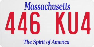 MA license plate 446KU4