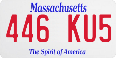 MA license plate 446KU5
