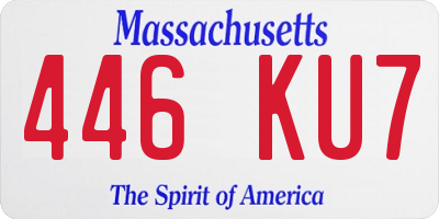 MA license plate 446KU7