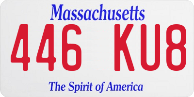 MA license plate 446KU8
