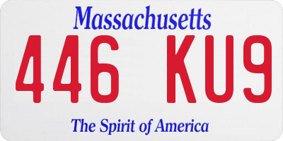MA license plate 446KU9