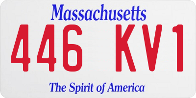 MA license plate 446KV1