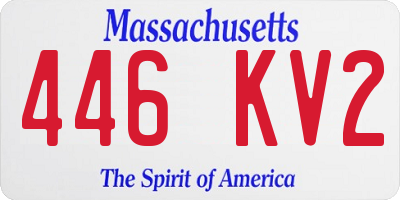 MA license plate 446KV2