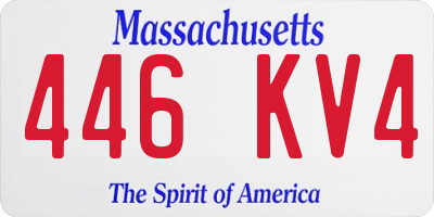 MA license plate 446KV4