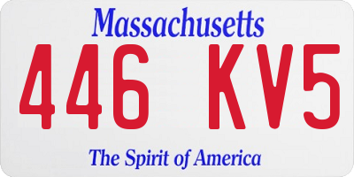 MA license plate 446KV5