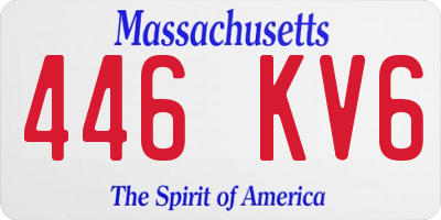 MA license plate 446KV6