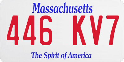 MA license plate 446KV7