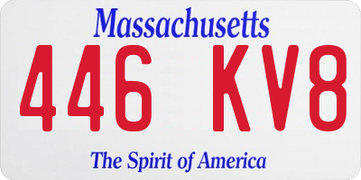 MA license plate 446KV8