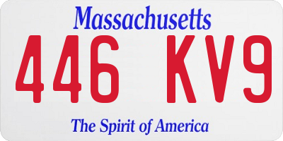 MA license plate 446KV9