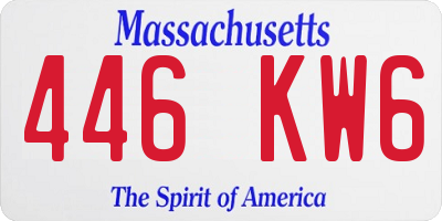 MA license plate 446KW6