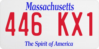 MA license plate 446KX1