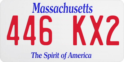 MA license plate 446KX2