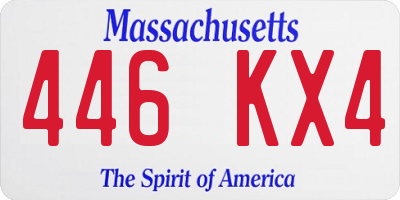 MA license plate 446KX4