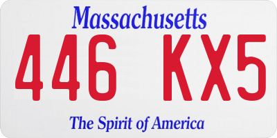 MA license plate 446KX5