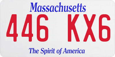 MA license plate 446KX6