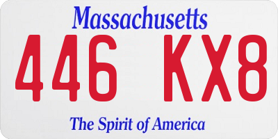 MA license plate 446KX8