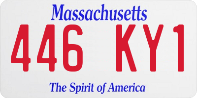 MA license plate 446KY1