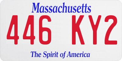 MA license plate 446KY2