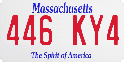 MA license plate 446KY4
