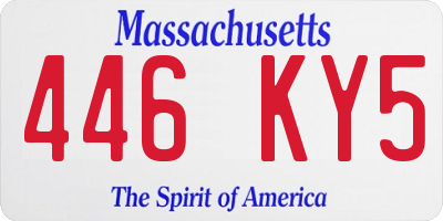 MA license plate 446KY5