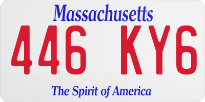 MA license plate 446KY6