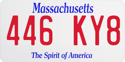 MA license plate 446KY8