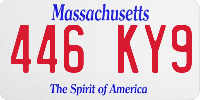 MA license plate 446KY9