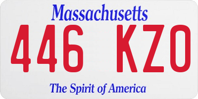 MA license plate 446KZ0
