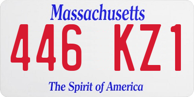 MA license plate 446KZ1