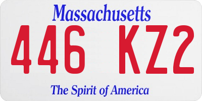 MA license plate 446KZ2