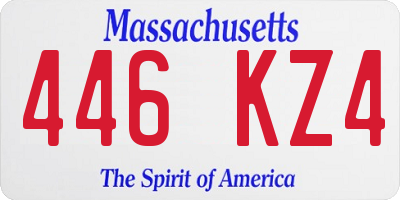 MA license plate 446KZ4