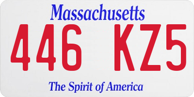 MA license plate 446KZ5