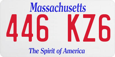 MA license plate 446KZ6
