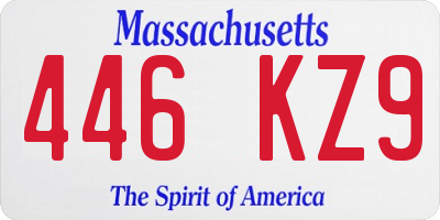 MA license plate 446KZ9