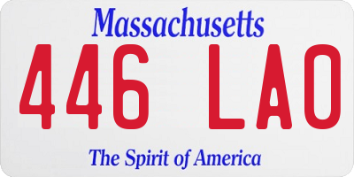 MA license plate 446LA0