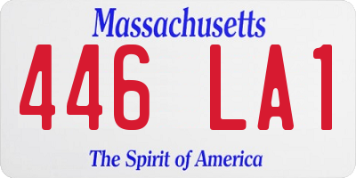 MA license plate 446LA1